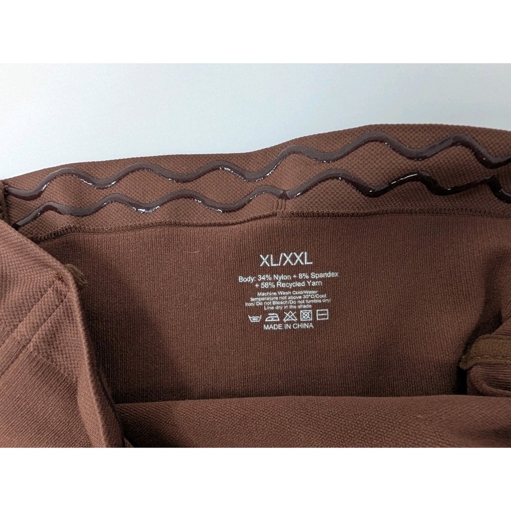 Shapewear Women's XL Bottoms Nylon Spandex Brown Rubber & Boning Inside Waist - Picture 3 of 6
